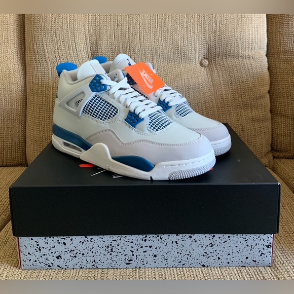 Nike Air Jordan 4 Retro Military Blue 2024 Men's Size 12 FV5029-141 NEW Sneakers - Picture 9 of 11